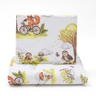 New Baby Reversible Velvet stroller set, animals in the forest - Bedding Set