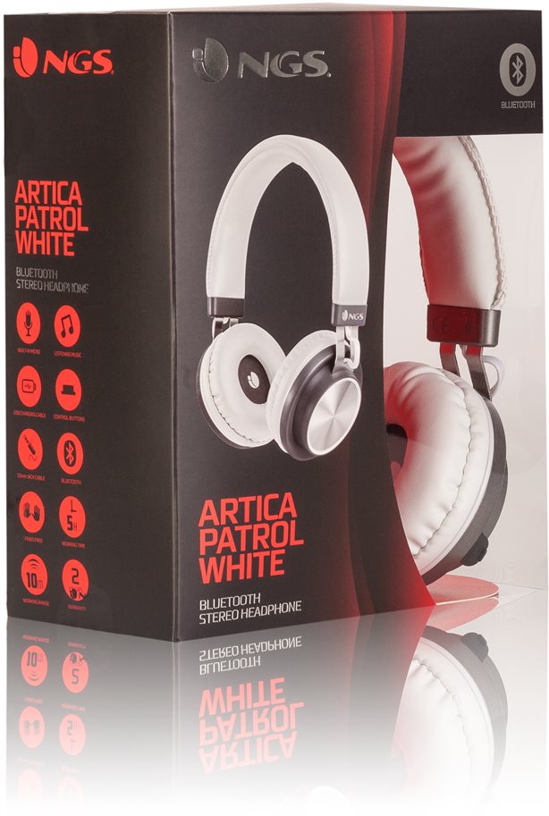 NGS Arctica Patrol White Wireless Headphones Alza.cz