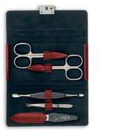 NIEGELOH SOLINGEN Dámská kožená sada na manikúru 85950 DIABOLO M červená - Manicure Set