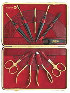 NIEGELOH SOLINGEN Dámská kožená sada na manikúru 89571 KROKO XL červená - Manicure Set