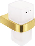Nimco toothbrush holder with long frosted glass, Nikau brushed gold - Toothbrush Holder