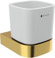 Nimco toothbrush holder with ceramic tumbler, Nikau brushed gold - Toothbrush Holder