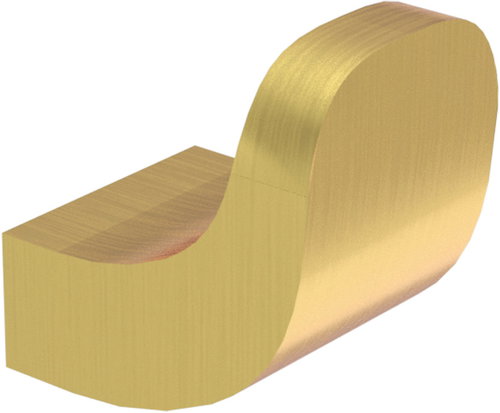 Nimco Nikau bathroom towel hook, brushed gold - Bathroom Hook - Main image