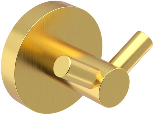 Nimco Unix double towel hook for the bathroom – no-drill brushed gold - Bathroom Hook - Main image