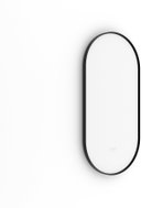 Nimco LED bathroom mirror with brightness and colour adjustment, 40 × 80 cm, no-drill oval black - Mirror