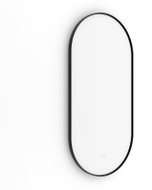 Nimco LED bathroom mirror with brightness and colour adjustment, 50 × 100cm, drill-free oval black - Mirror