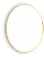 Nimco LED bathroom mirror with brightness and colour adjustment, 70cm, drill-free, round, gold - Mirror