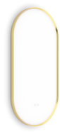 Nimco LED bathroom mirror with adjustable brightness and colour, 40×80cm, drill-free oval gold - Mirror