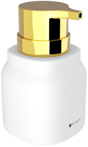 Nimco Soap dispenser Eni white ceramic - gold pump plastic ENB-31-G-05 - Soap Dispenser - Main image