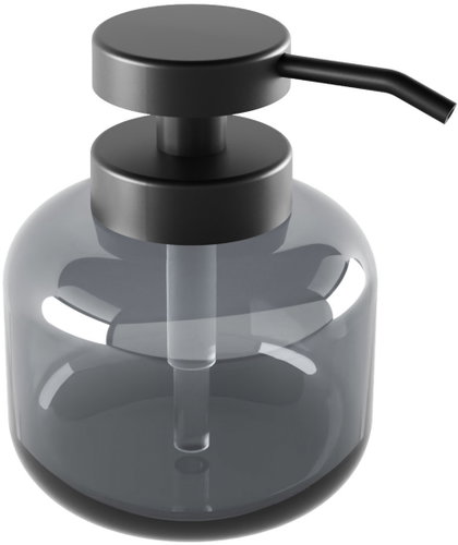Nimco Bathroom Soap Dispenser, Glass – Matte Plastic Pump, Abu Black ABC-31-90 - Soap Dispenser - Main image