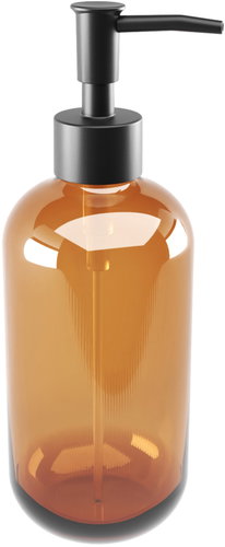 Nimco Bathroom Soap Dispenser, Glass – Matte Plastic Pump, Abu Brown ABH-31-X-88 - Soap Dispenser - Main image
