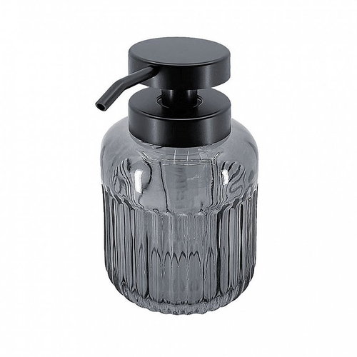 Nimco Bathroom Soap Dispenser, Glass – Matte Plastic Pump, Timo Black, TIC-31-90 - Soap Dispenser - Main image