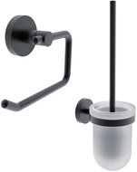 Nimco WC set-set without drilling - glass stainless steel Unix black UNC-set-94WN-90 - Toilet Brush