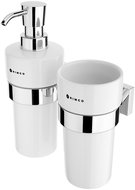 Nimco Soap dispenser and brush holder Keira chrome ceramic - pump plastic KE-2205831KN-26 - Soap Dispenser