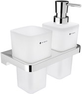 Nimco Maya chrome Soap dispenser with toothbrush cup MA 2905831H-T-26 - Soap Dispenser
