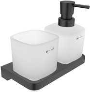 NIMCO Maya black soap dispenser with MAC toothbrush cup 2905831C-T-90 - Soap Dispenser
