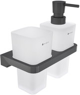 NIMCO Maya black soap dispenser with MAC toothbrush cup 2905831H-T-90 - Soap Dispenser