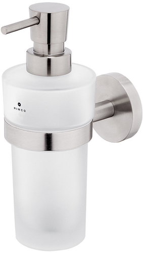 Nimco Soap dispenser without drilling glass - stainless steel pump Unix matt UNM-13031W-T-10 - Soap Dispenser - Main image