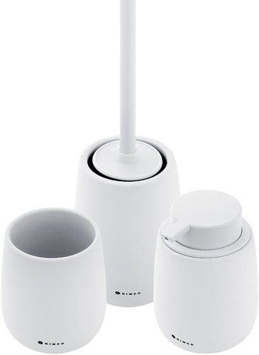 Nimco Bathroom set Tabo white ceramic - dispenser, toothbrush cup, toilet brush TA SET-05 - Bathroom Accessory Set - Main image