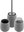 Grey ceramic - dispenser, toothbrush cup, toilet brush TA SET-08