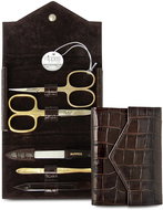 Solingen 5-piece set gold (brown leather) - Manicure Set