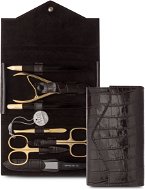 Solingen 7-piece set gold (brown leather) - Manicure Set