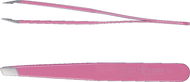 Tweezer Solingen Angled Tweezers, Pink, Stainless Steel 9,5cm - Pinzeta