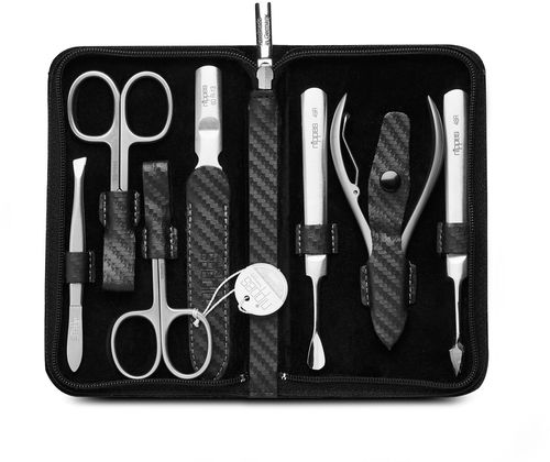 NIPPES SOLINGEN Pánská kožená manikúra CARBON č. 1006 černá - Sada na manikúru - Hlavní obrázek