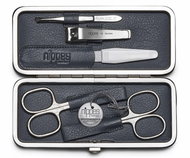 NIPPES SOLINGEN Women's leather manicure set RAUTE No. 1035 grey - Manicure Set