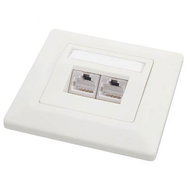 Solarix, CAT5E, UTP, 2x RJ45, pod omítku, bílá - Socket