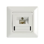 Solarix, CAT5E, STP, 1x RJ45, pod omítku, bílá - Socket