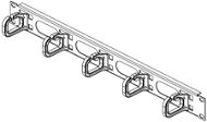 19" vyväzovací panel Conteg 1U jednostranný plastové oká 40 × 50 mm RAL 9005 - Organizér káblov
