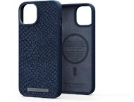 Njord iPhone 14 Salmon Leather Magsafe Case Blue - Telefon tok