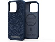 Njord iPhone 14 Pro Salmon Leather Magsafe Case Blue - Telefon tok
