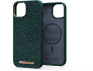 Njord iPhone 14 Salmon Leather Magsafe Case Green - Handyhülle