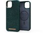 Njord iPhone 14 Salmon Leather Magsafe Case Green - Telefon tok