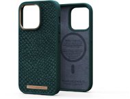 Njord iPhone 14 Pro Salmon Leather Magsafe Case Green - Telefon tok