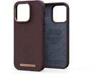 Njord iPhone 14 Pro Genuine Leather Case Dark Brown - Telefon tok