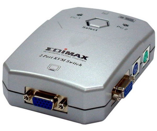 Edimax EK-PS2K, 2 porty PS2 SOHO KVM dataswitch, plastový kryt + 2x KVM kabely -  - Main image
