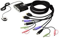 ATEN 2-Port-HDMI-KVM-USB2.0-Mini, Audio, 1,2-m-Kabel, DO - Switch