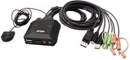 ATEN KVM (USB, DP, Audio) 2:1, DP + USB-C, USB - Toggle Switch