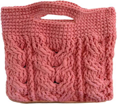 ANNAM Crochet handbag melon 26 × 23 cm - Handbag - Main image
