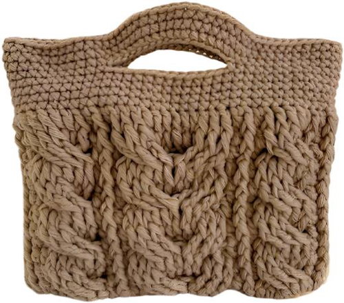 ANNAM Crochet camel handbag 26 × 23 cm - Handbag - Main image