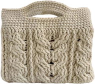 ANNAM Crochet handbag beige 26 × 23 cm - Handbag