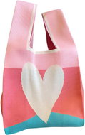 ANNAM Tote bag pink, white heart 44 × 25 cm - Handbag