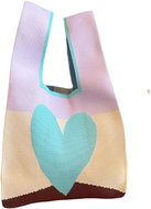 ANNAM Tote bag purple, blue heart 44 × 25 cm - Handbag