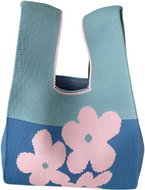 ANNAM Tote bag blue pink flowers 34 × 20 cm - Handbag