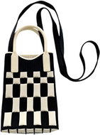 ANNAM Mini handbag/bag black and white, squares 25 × 11 cm - Handbag