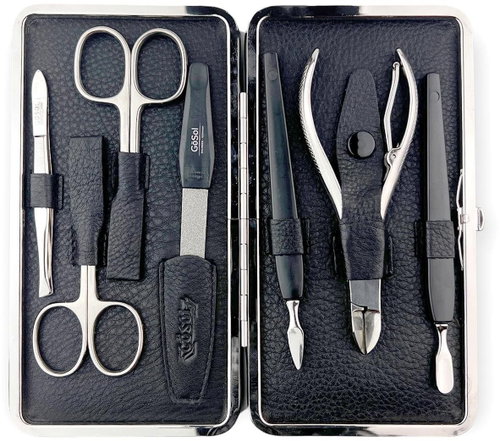 GöSol Solingen Women's leather manicure set 6001 black - Manicure Set - Main image
