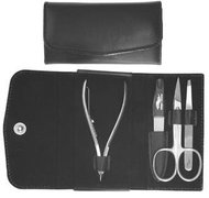 Erlinda Solingen Travel leather manicure set 00136 black - Manicure Set